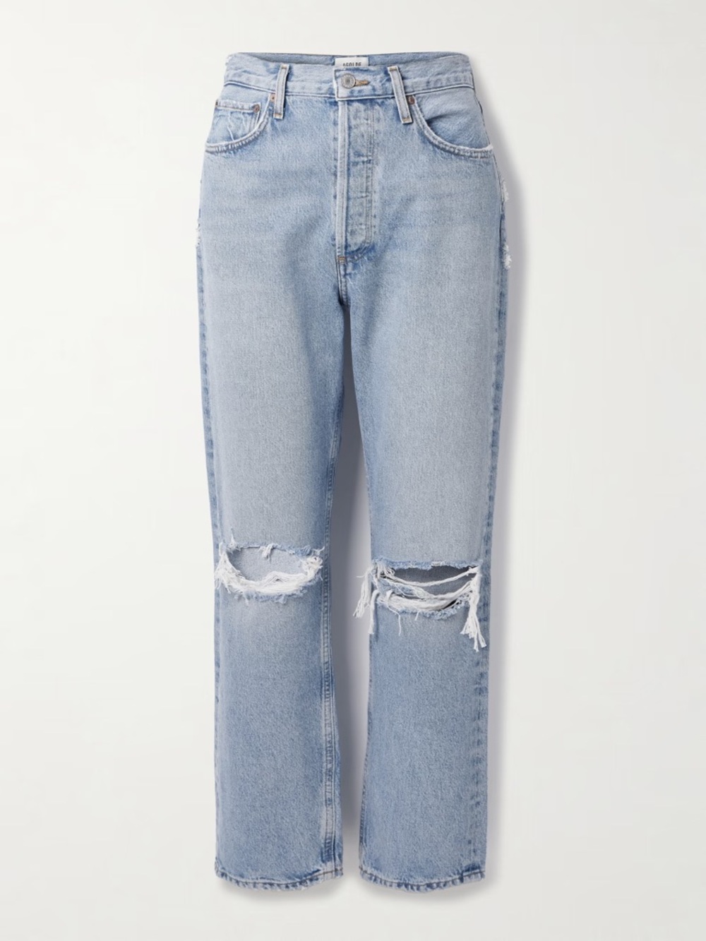 AGOLDE '90s distressed mid-rise straight-leg jeans